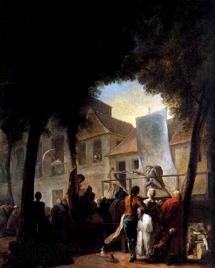 Gabriel Jacques de Saint-Aubin A Street Show in Paris Spain oil painting art
